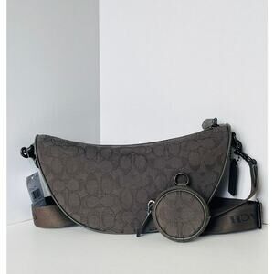 Coach Hall Soft Sling Bag CAH95 Signature Jacquard Olive Drab Pouch